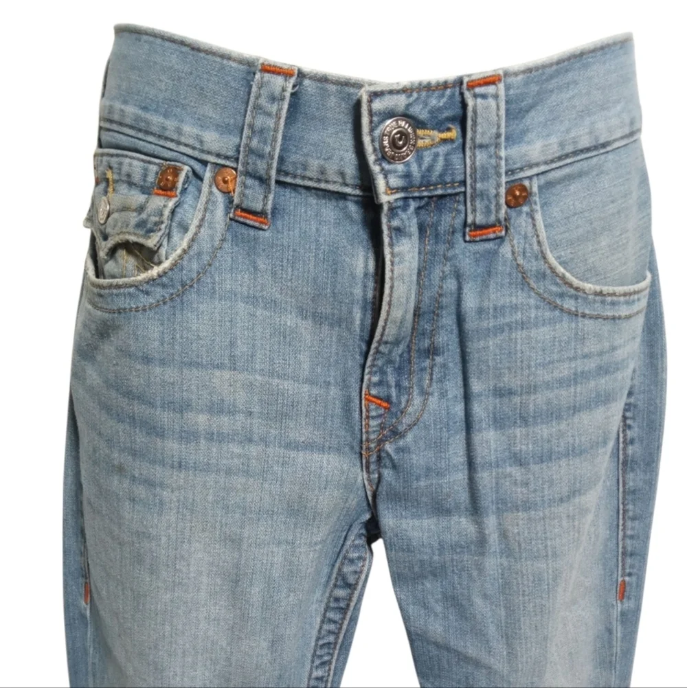 True Religion Men’s Slim Fit Jeans Light Wash Horseshoe Flap Pocket Size 31/33